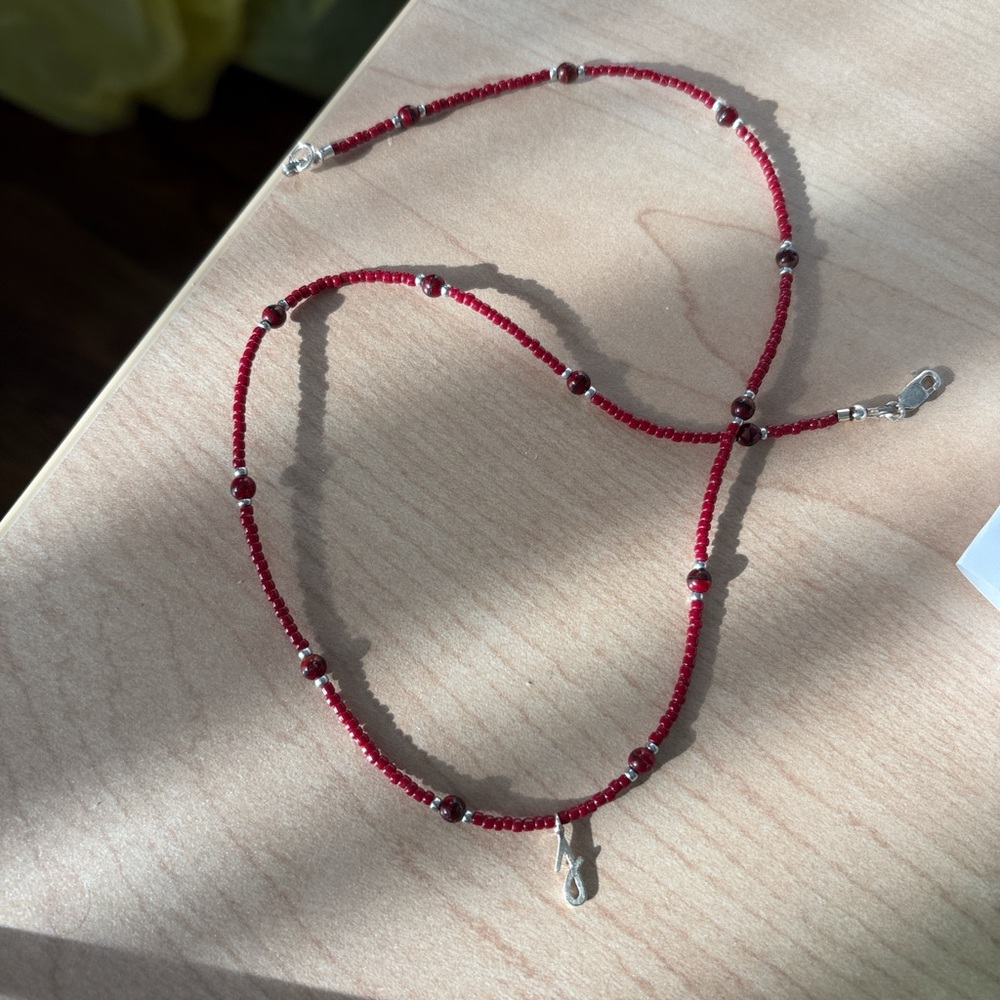 Elegant Red Beaded Necklace